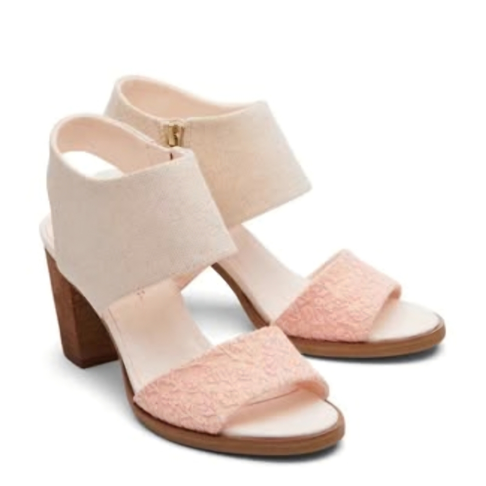 Brand new in box TOMS Majorca Metallic Dusty Peach Cutout Sandal size 7